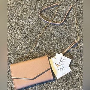 Dusty Rose Convertible crossbody/ clutch purse